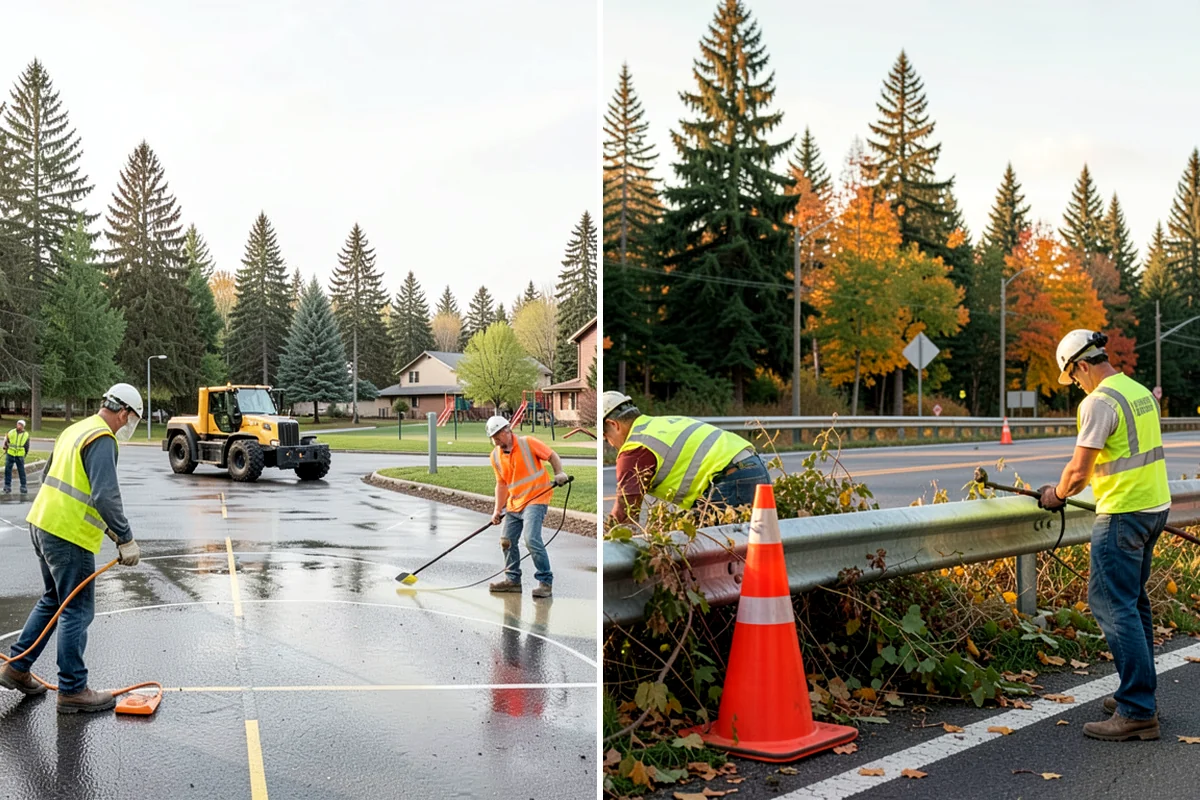 Public Building Washing in DuPont, Pierce County, WA - Inspect facade materials, staining, and access constraints