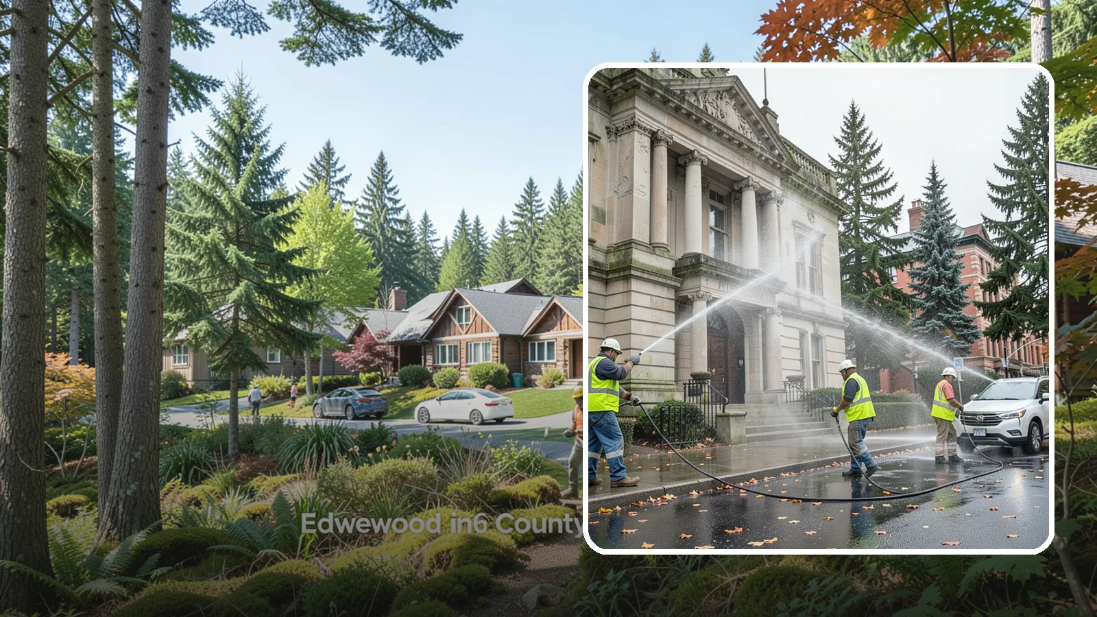 Public Building Washing in Edgewood, Pierce County, WA - Soft-wash and pressure-clean the exteriors of city halls, libraries, and civic buildings to remove PNW mildew and staining.