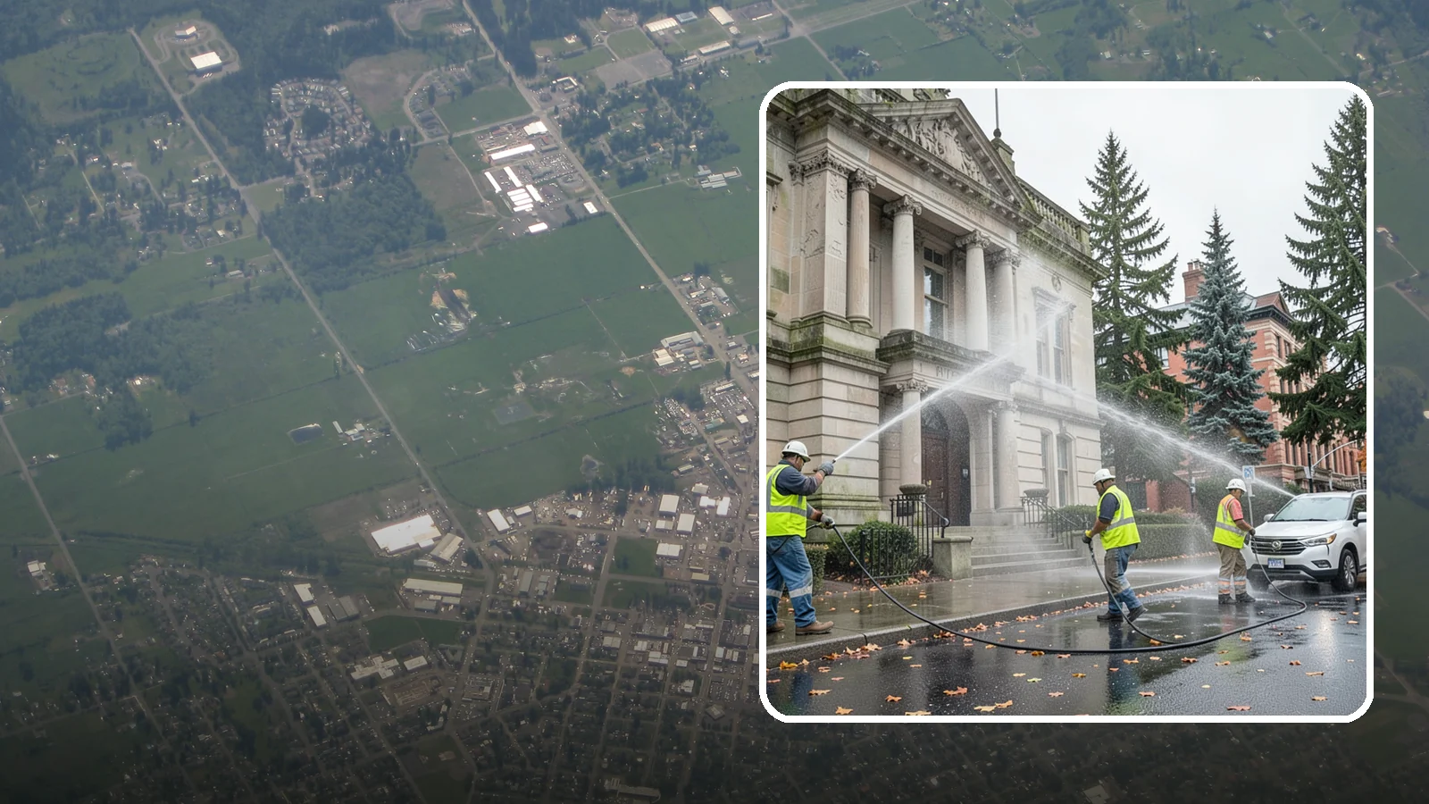Public Building Washing in Enumclaw, King County, WA - Soft-wash and pressure-clean the exteriors of city halls, libraries, and civic buildings to remove PNW mildew and staining.