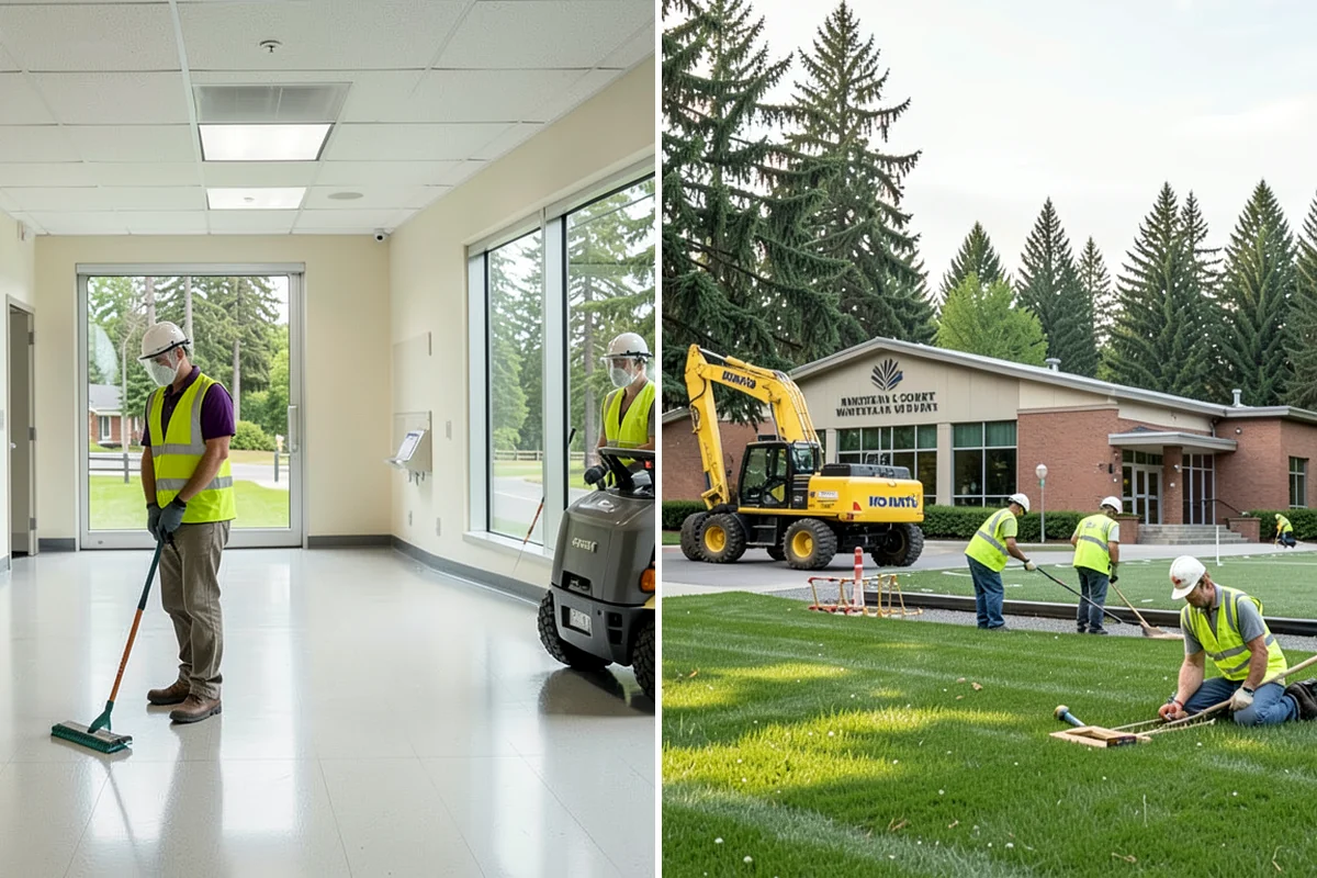Public Building Washing in Enumclaw, King County, WA - Inspect facade materials, staining, and access constraints