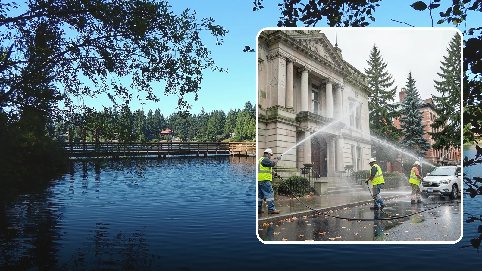 Public Building Washing in Federal Way, King County, WA - Soft-wash and pressure-clean the exteriors of city halls, libraries, and civic buildings to remove PNW mildew and staining.