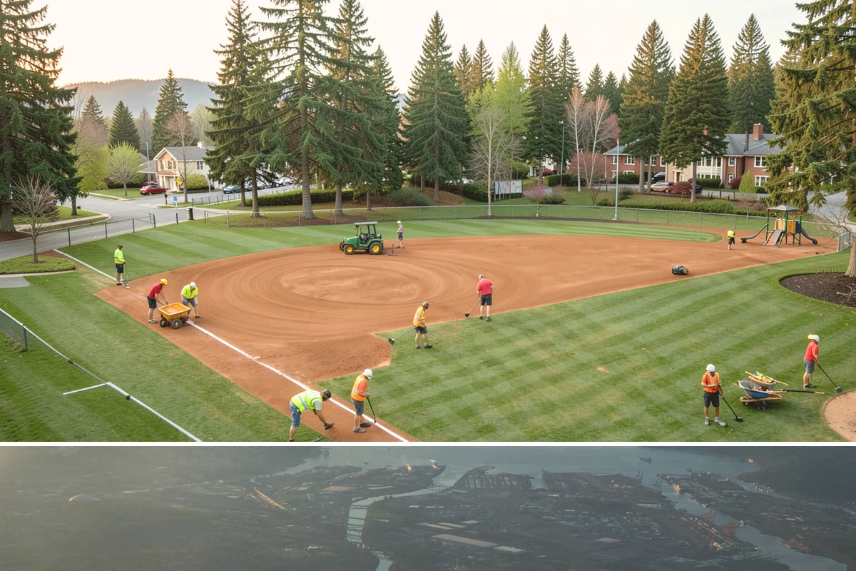Public Building Washing in Fife, Pierce County, WA - Plan exterior washing for late spring through summer when drier weather improves results and slows regrowth of mildew and algae.