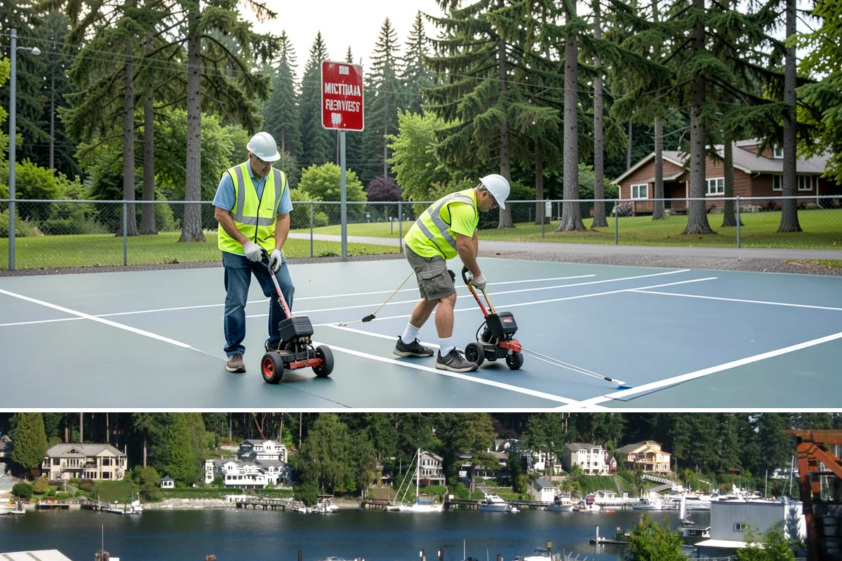 Public Building Washing in Gig Harbor, Pierce County, WA - Plan exterior washing for late spring through summer when drier weather improves results and slows regrowth of mildew and algae.