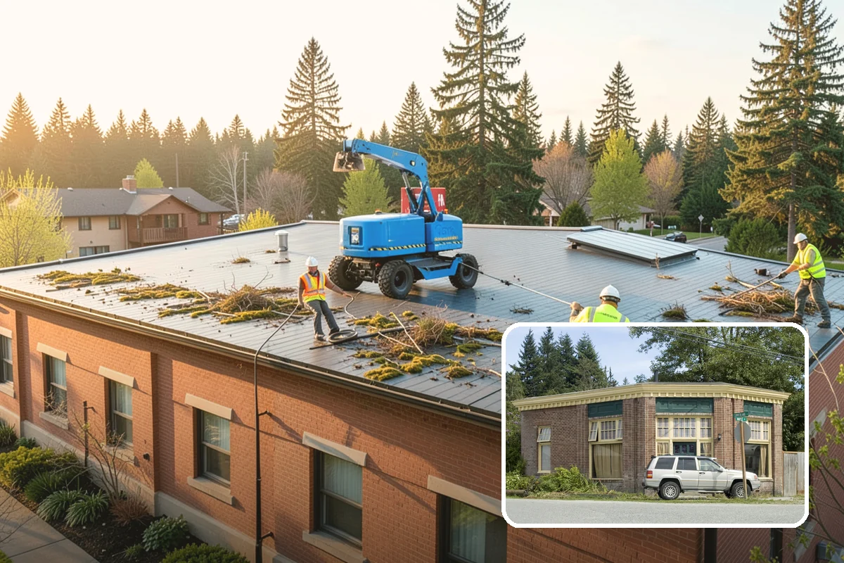 Public Building Washing in Hamilton, Skagit County, WA - Reverses mildew and algae staining typical of the wet PNW climate