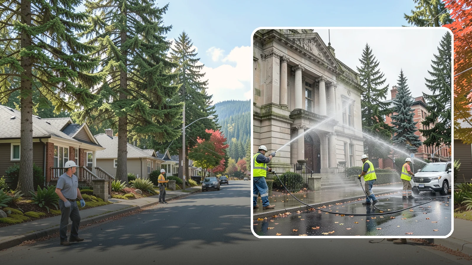 Public Building Washing in Hunts Point, King County, WA - Soft-wash and pressure-clean the exteriors of city halls, libraries, and civic buildings to remove PNW mildew and staining.
