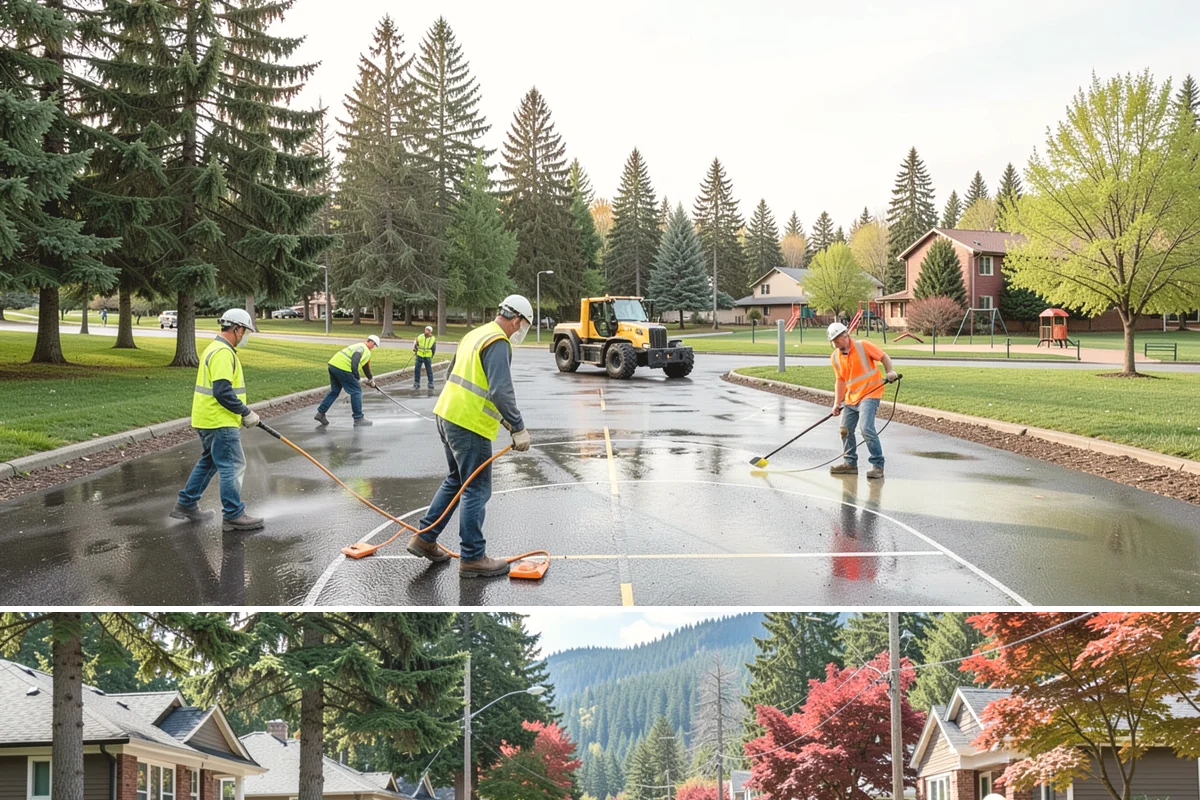 Public Building Washing in Hunts Point, King County, WA - Plan exterior washing for late spring through summer when drier weather improves results and slows regrowth of mildew and algae.