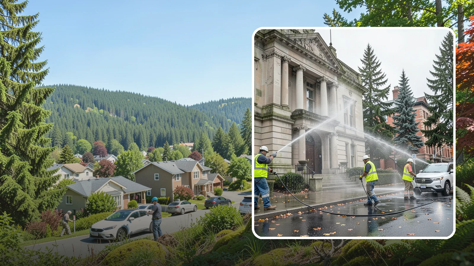 Public Building Washing in Index, Snohomish County, WA - Soft-wash and pressure-clean the exteriors of city halls, libraries, and civic buildings to remove PNW mildew and staining.