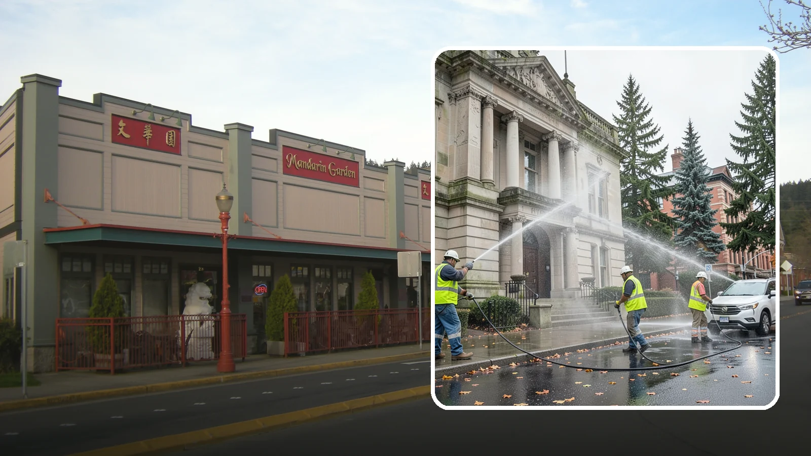 Public Building Washing in Issaquah, King County, WA - Soft-wash and pressure-clean the exteriors of city halls, libraries, and civic buildings to remove PNW mildew and staining.
