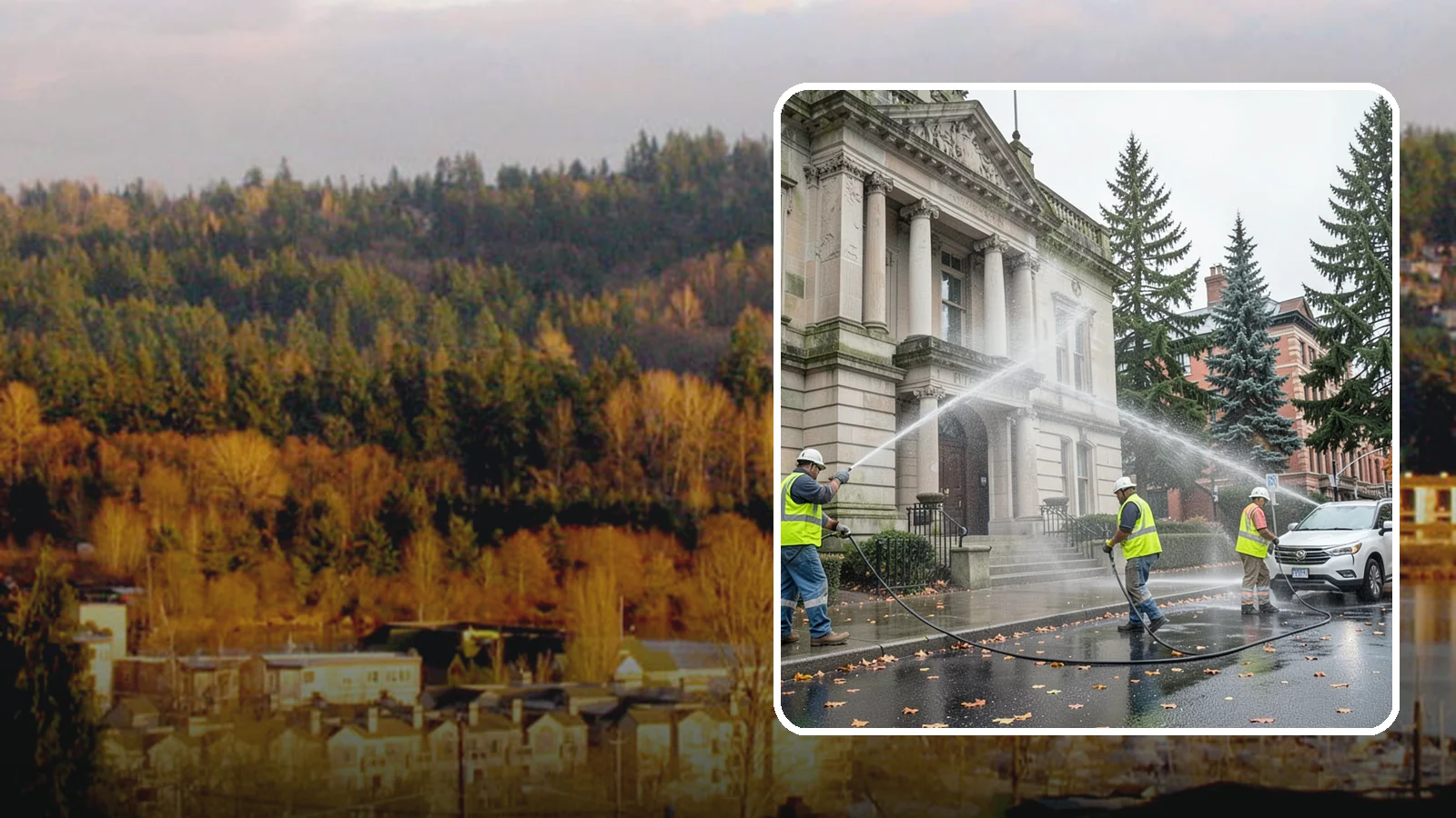 Public Building Washing in Kenmore, King County, WA - Soft-wash and pressure-clean the exteriors of city halls, libraries, and civic buildings to remove PNW mildew and staining.