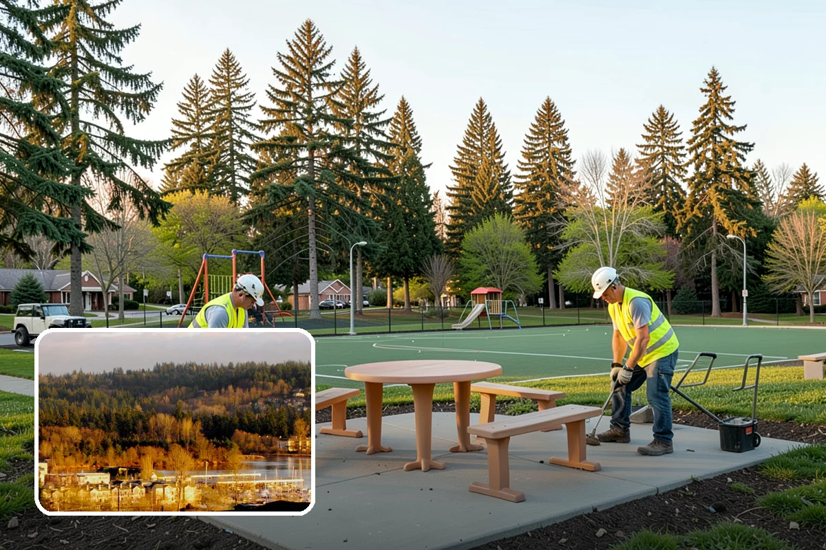 Public Building Washing in Kenmore, King County, WA - Reverses mildew and algae staining typical of the wet PNW climate