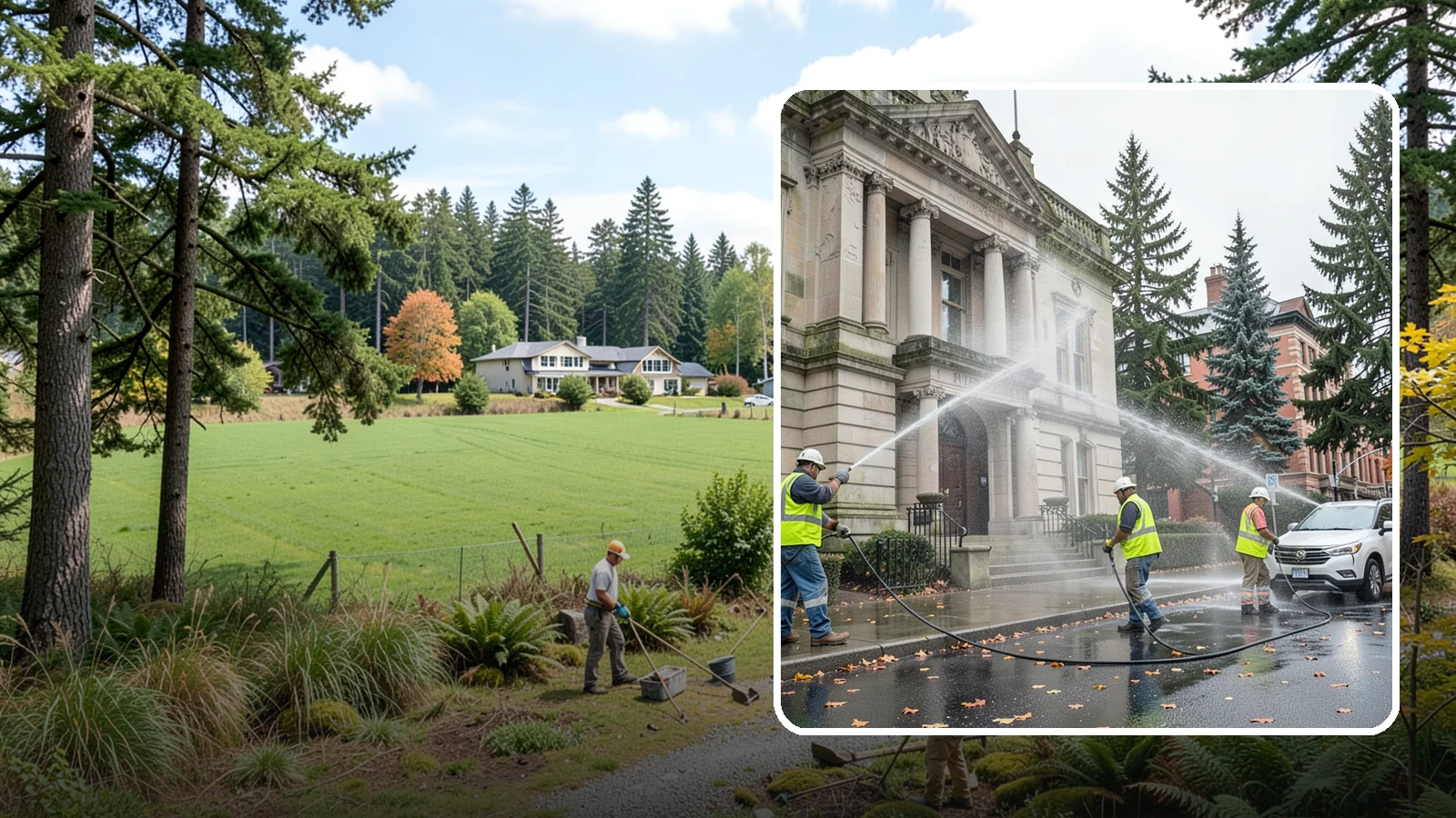 Public Building Washing in Lyman, Skagit County, WA - Soft-wash and pressure-clean the exteriors of city halls, libraries, and civic buildings to remove PNW mildew and staining.