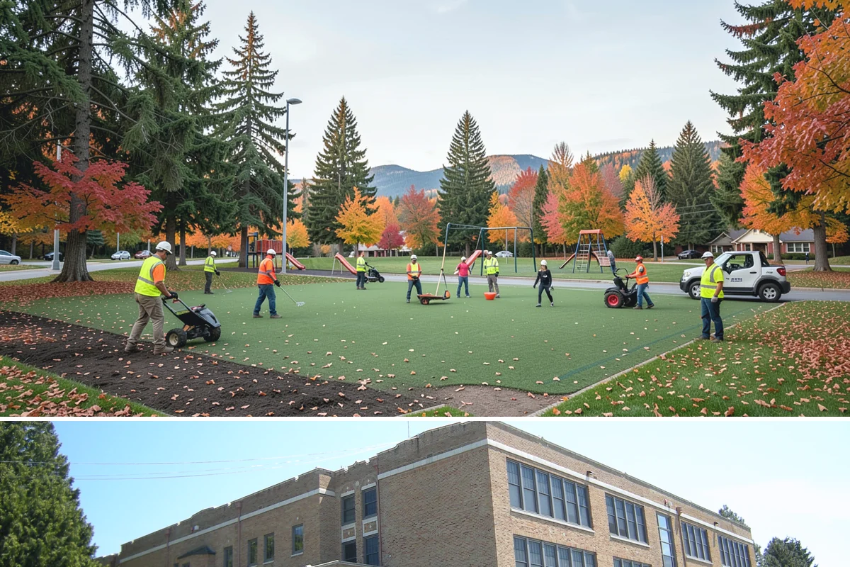 Public Building Washing in Maple Valley, King County, WA - Plan exterior washing for late spring through summer when drier weather improves results and slows regrowth of mildew and algae.