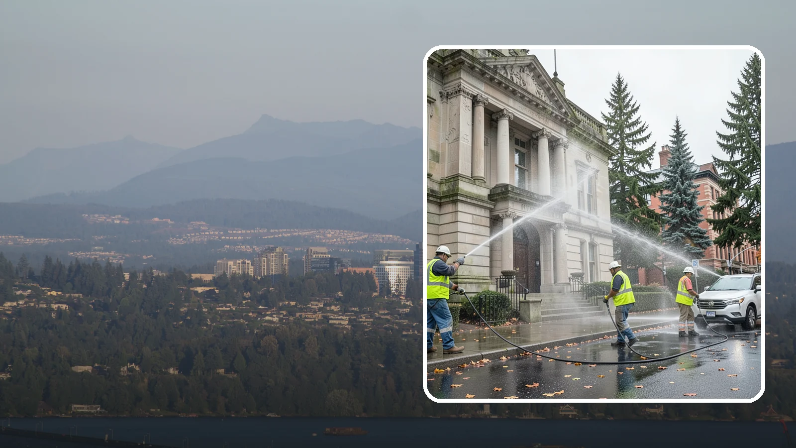 Public Building Washing in Medina, King County, WA - Soft-wash and pressure-clean the exteriors of city halls, libraries, and civic buildings to remove PNW mildew and staining.