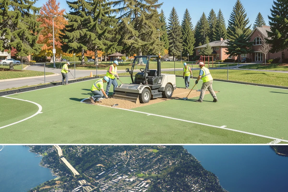 Public Building Washing in Mercer Island, King County, WA - Plan exterior washing for late spring through summer when drier weather improves results and slows regrowth of mildew and algae.