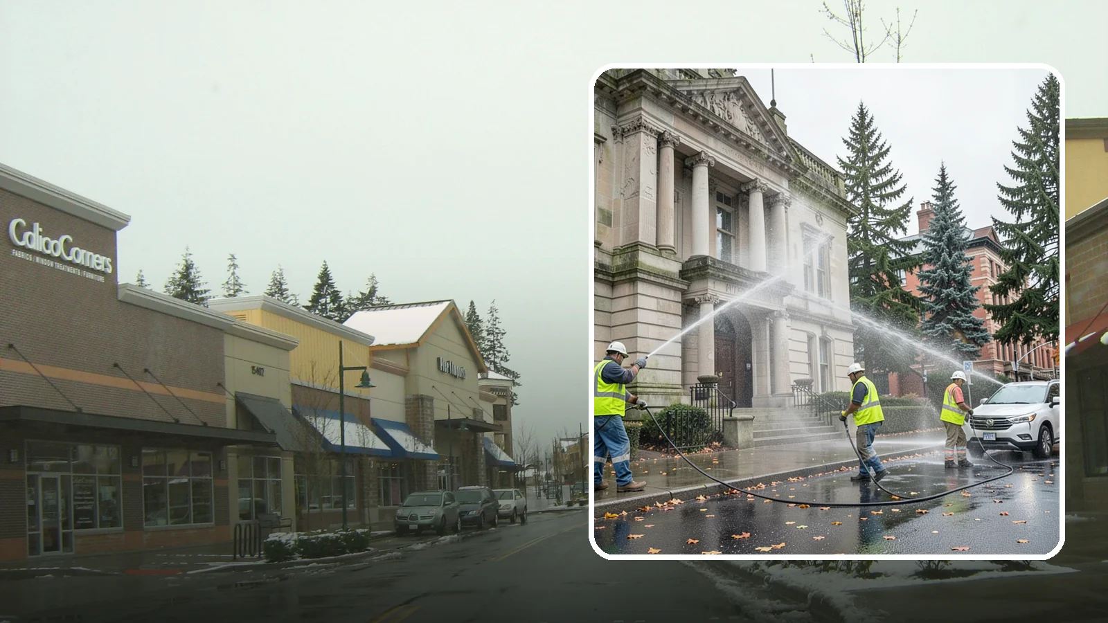 Public Building Washing in Mill Creek, Snohomish County, WA - Soft-wash and pressure-clean the exteriors of city halls, libraries, and civic buildings to remove PNW mildew and staining.