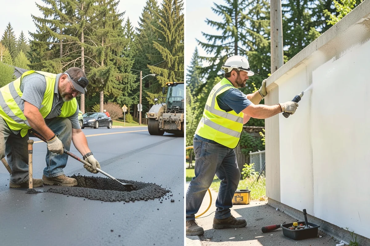 Public Building Washing in Milton, King County, WA - Inspect facade materials, staining, and access constraints