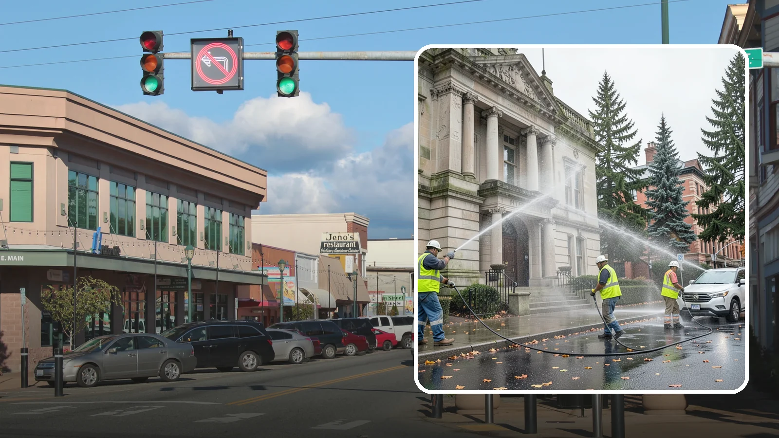 Public Building Washing in Monroe, Snohomish County, WA - Soft-wash and pressure-clean the exteriors of city halls, libraries, and civic buildings to remove PNW mildew and staining.