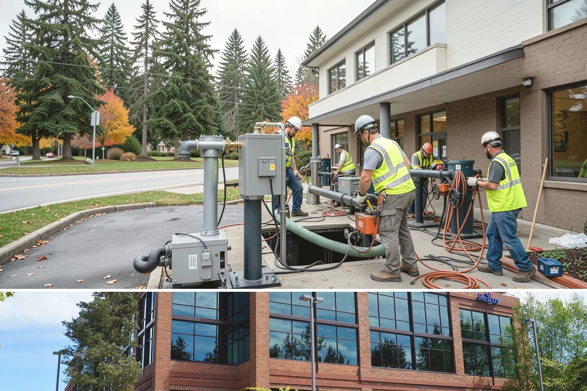 Public Building Washing in Mountlake Terrace, Snohomish County, WA - Plan exterior washing for late spring through summer when drier weather improves results and slows regrowth of mildew and algae.