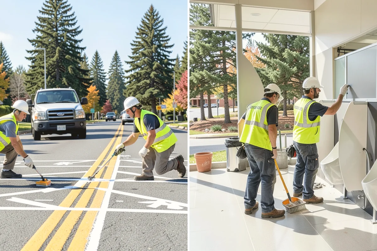 Public Building Washing in Mukilteo, Snohomish County, WA - Inspect facade materials, staining, and access constraints