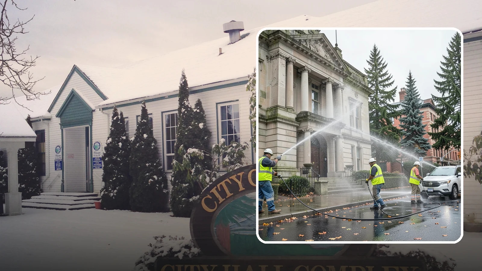 Public Building Washing in Pacific, King County, WA - Soft-wash and pressure-clean the exteriors of city halls, libraries, and civic buildings to remove PNW mildew and staining.