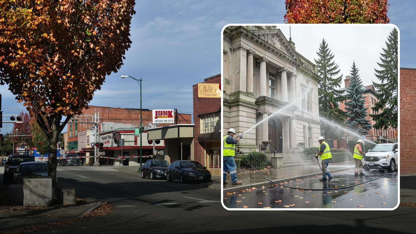 Public Building Washing in Puyallup, Pierce County, WA - Soft-wash and pressure-clean the exteriors of city halls, libraries, and civic buildings to remove PNW mildew and staining.