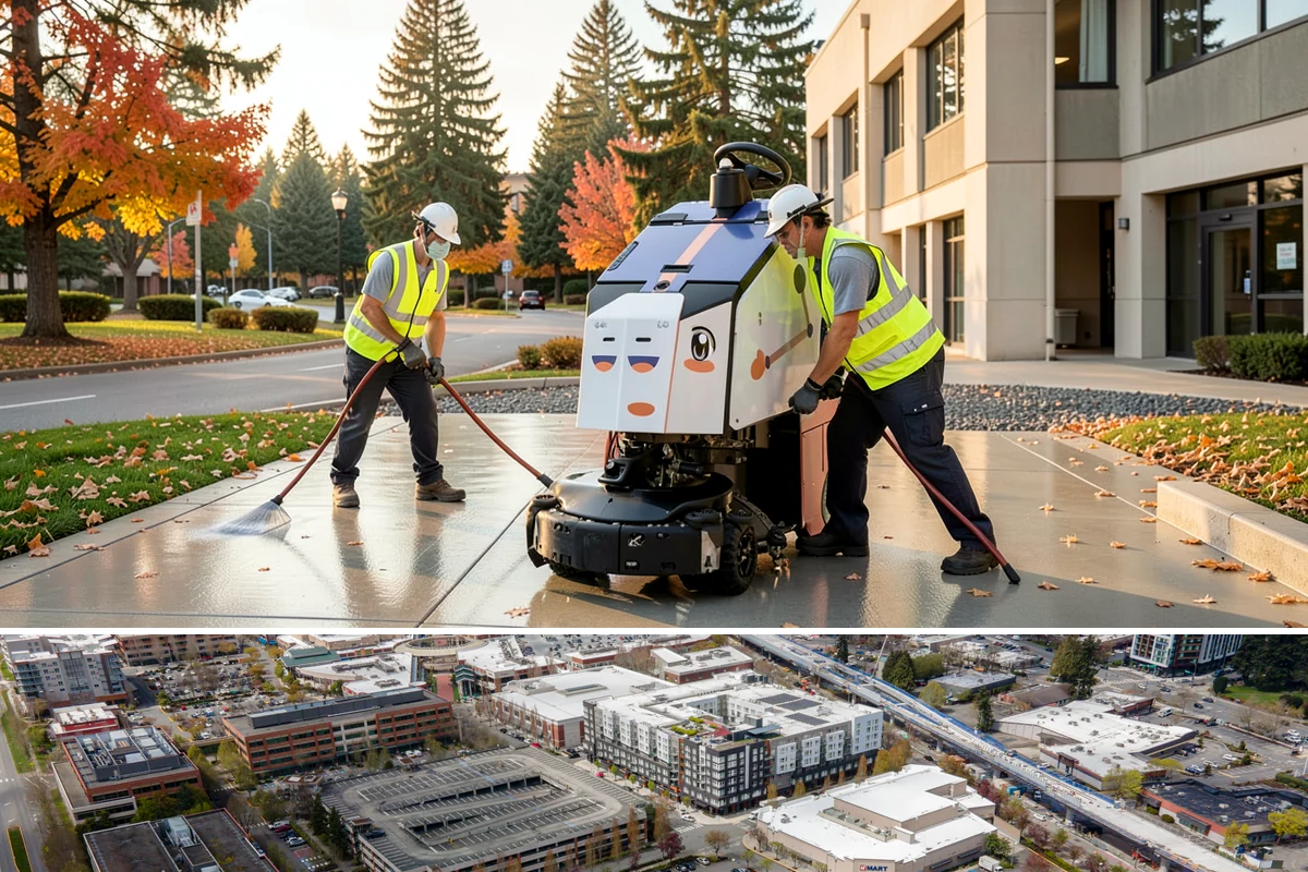 Public Building Washing in Redmond, King County, WA - Plan exterior washing for late spring through summer when drier weather improves results and slows regrowth of mildew and algae.