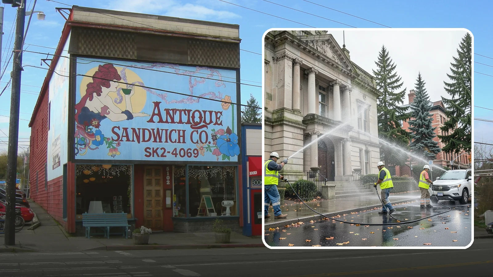 Public Building Washing in Ruston, Pierce County, WA - Soft-wash and pressure-clean the exteriors of city halls, libraries, and civic buildings to remove PNW mildew and staining.