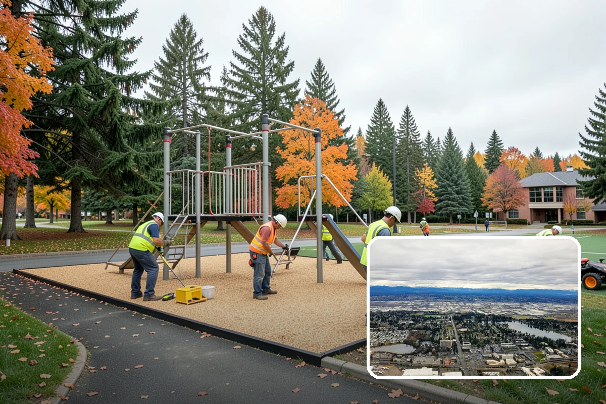 Public Building Washing in SeaTac, King County, WA - Reverses mildew and algae staining typical of the wet PNW climate
