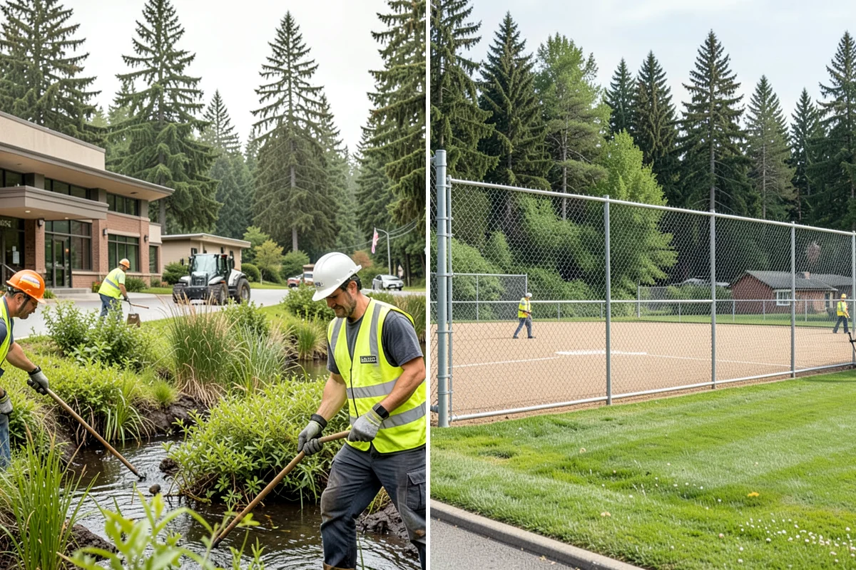 Public Building Washing in SeaTac, King County, WA - Inspect facade materials, staining, and access constraints