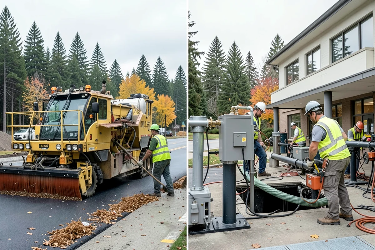 Public Building Washing in Shoreline, King County, WA - Inspect facade materials, staining, and access constraints
