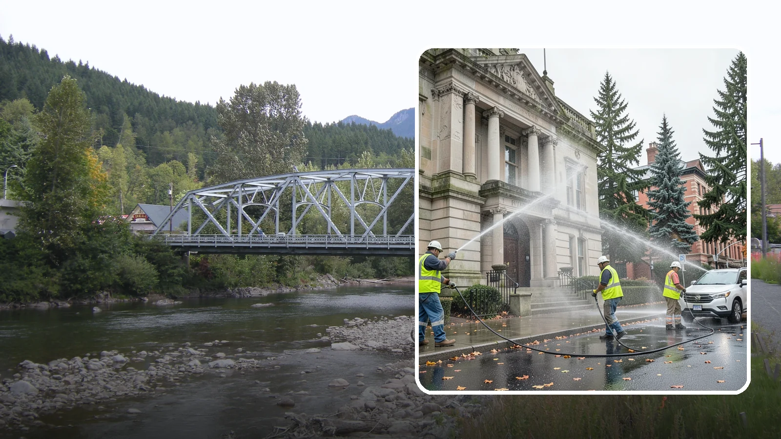 Public Building Washing in Skykomish, King County, WA - Soft-wash and pressure-clean the exteriors of city halls, libraries, and civic buildings to remove PNW mildew and staining.