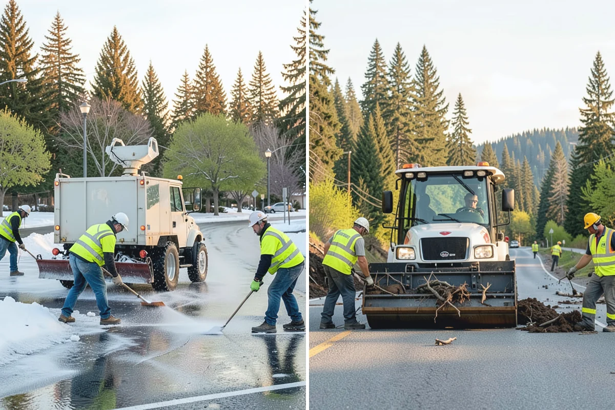 Public Building Washing in South Prairie, Pierce County, WA - Inspect facade materials, staining, and access constraints