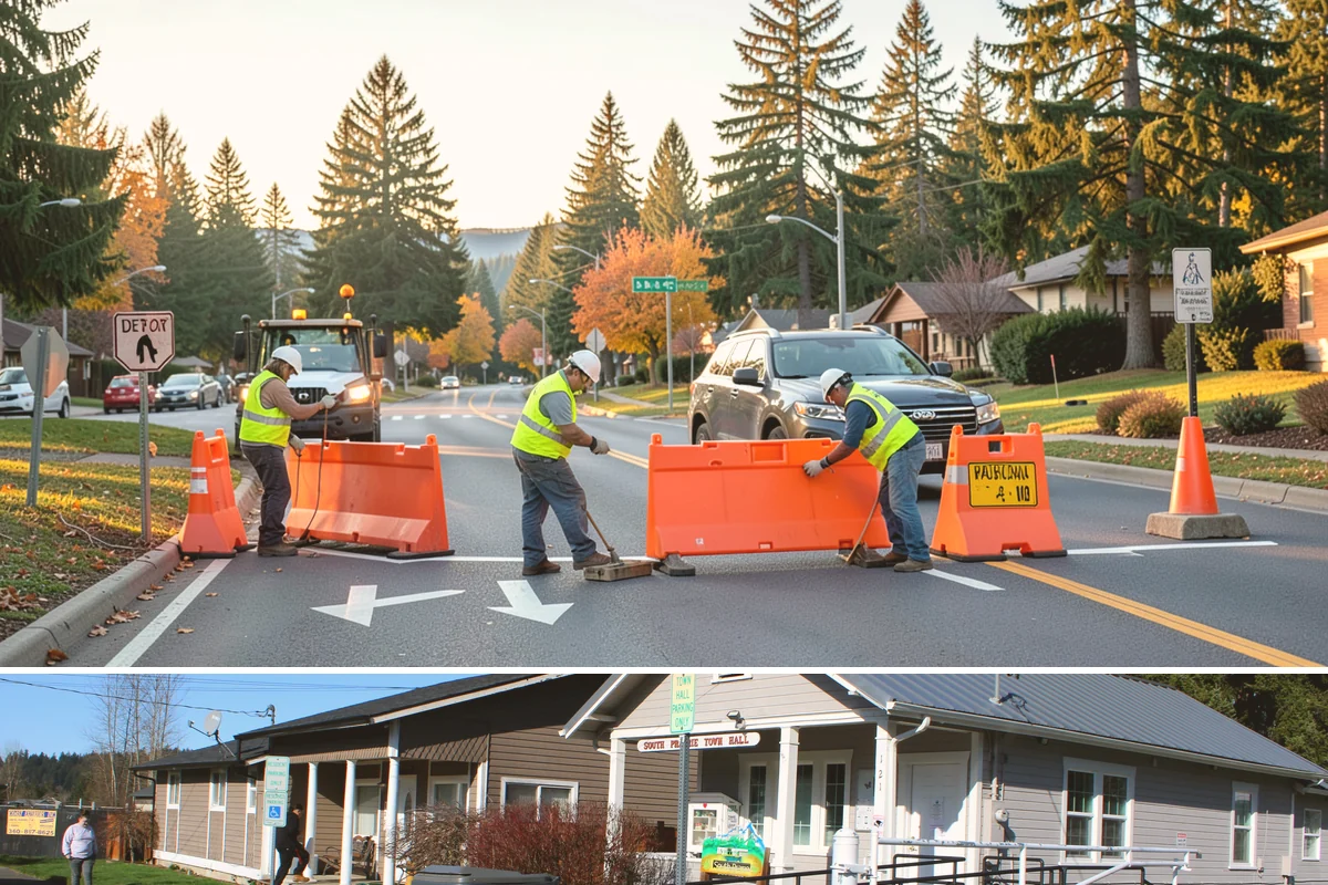 Public Building Washing in South Prairie, Pierce County, WA - Plan exterior washing for late spring through summer when drier weather improves results and slows regrowth of mildew and algae.