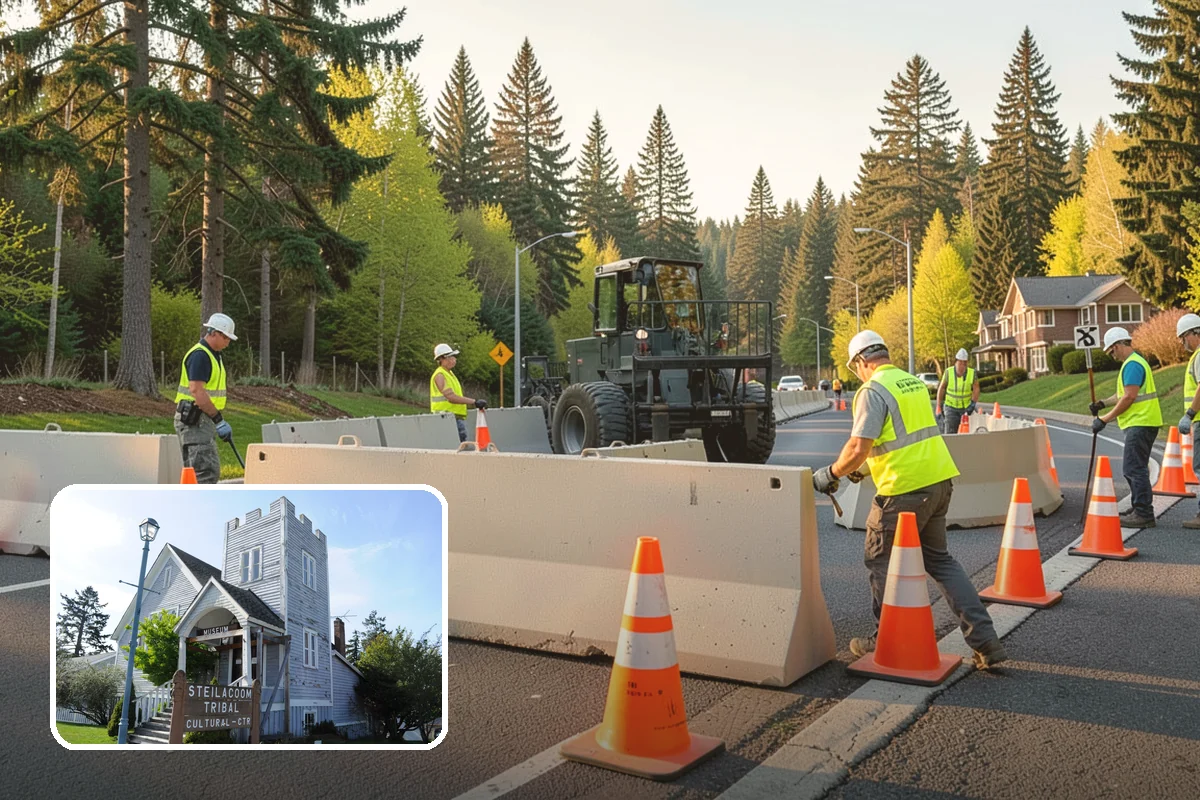 Public Building Washing in Steilacoom, Pierce County, WA - Reverses mildew and algae staining typical of the wet PNW climate