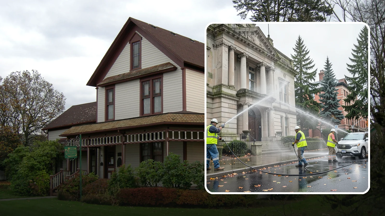 Public Building Washing in Sumner, Pierce County, WA - Soft-wash and pressure-clean the exteriors of city halls, libraries, and civic buildings to remove PNW mildew and staining.
