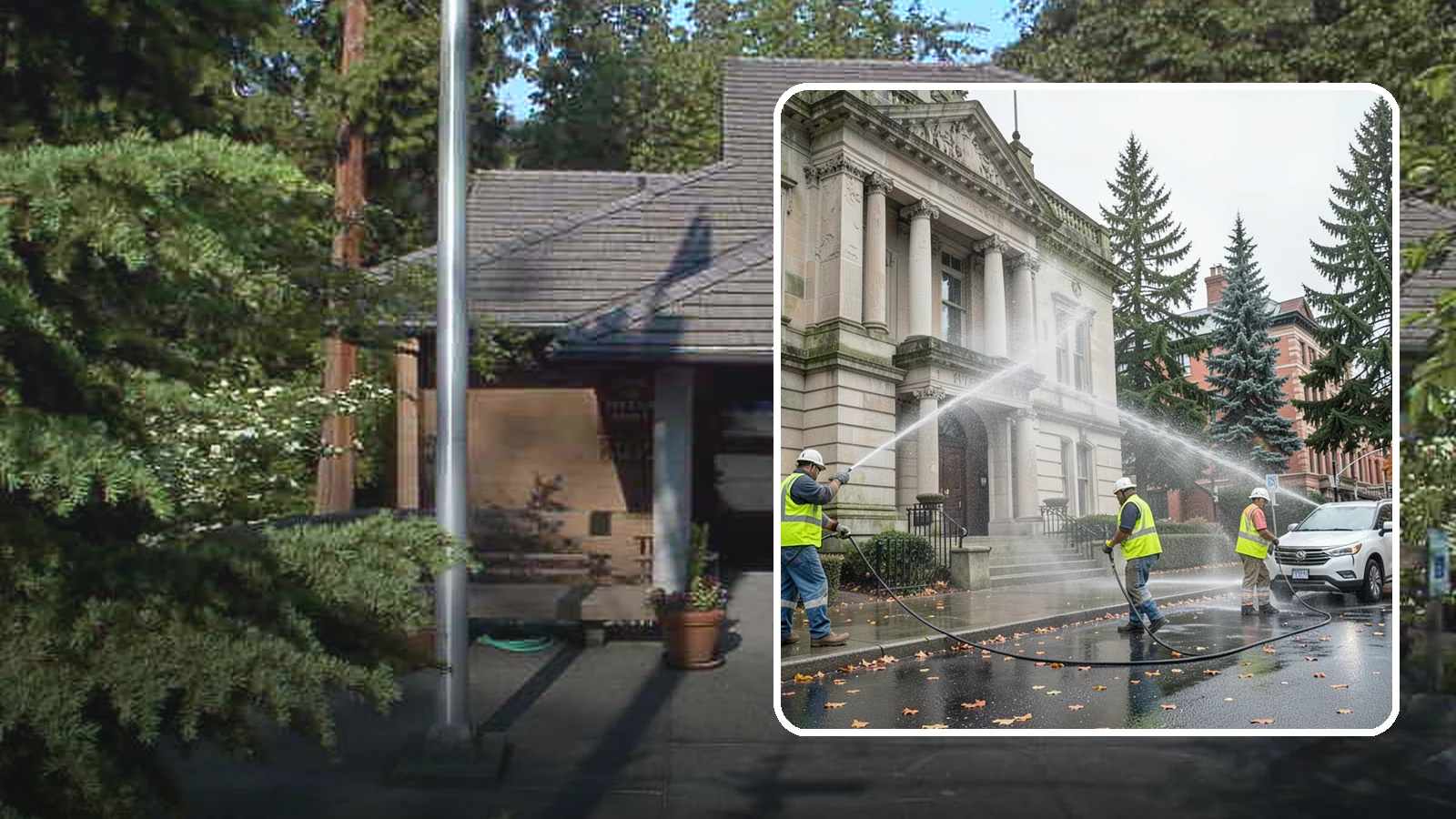 Public Building Washing in Yarrow Point, King County, WA - Soft-wash and pressure-clean the exteriors of city halls, libraries, and civic buildings to remove PNW mildew and staining.