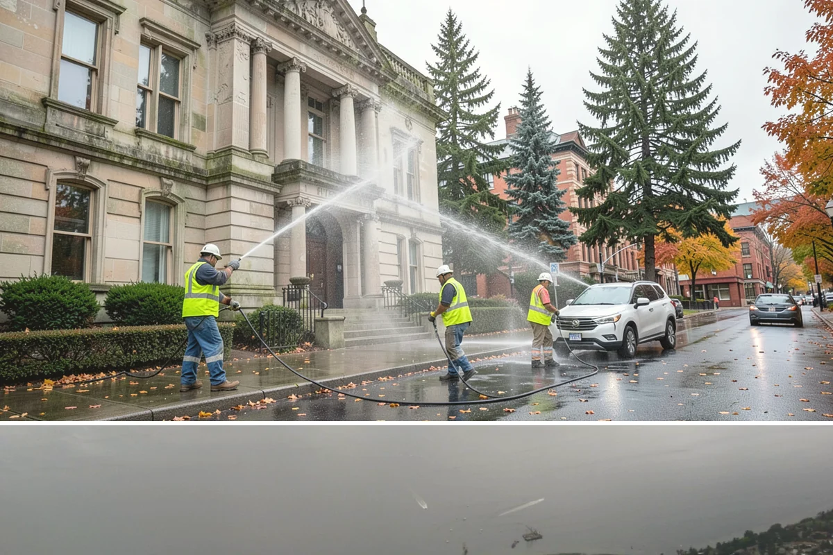 Public Facility Renovation in Des Moines, King County, WA - Interior renovation proceeds year-round, while envelope and roofing components benefit from dry-season scheduling.