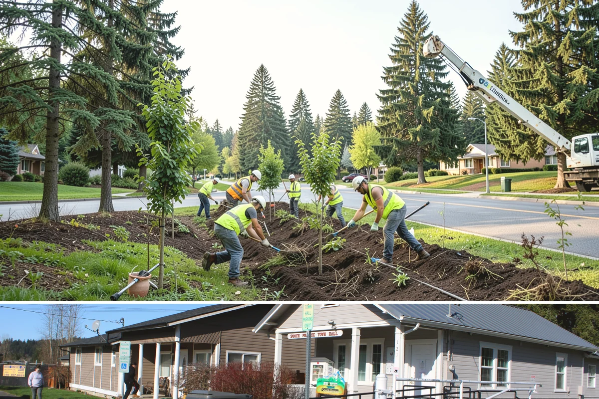 Public Facility Renovation in South Prairie, Pierce County, WA - Interior renovation proceeds year-round, while envelope and roofing components benefit from dry-season scheduling.
