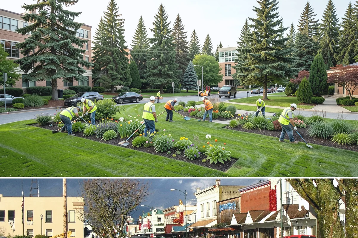 Public Flower Bed Maintenance in Arlington, Snohomish County, WA - Spring and summer carry the main annual color plantings and intensive deadheading, while fall brings changeouts to hardy displays...