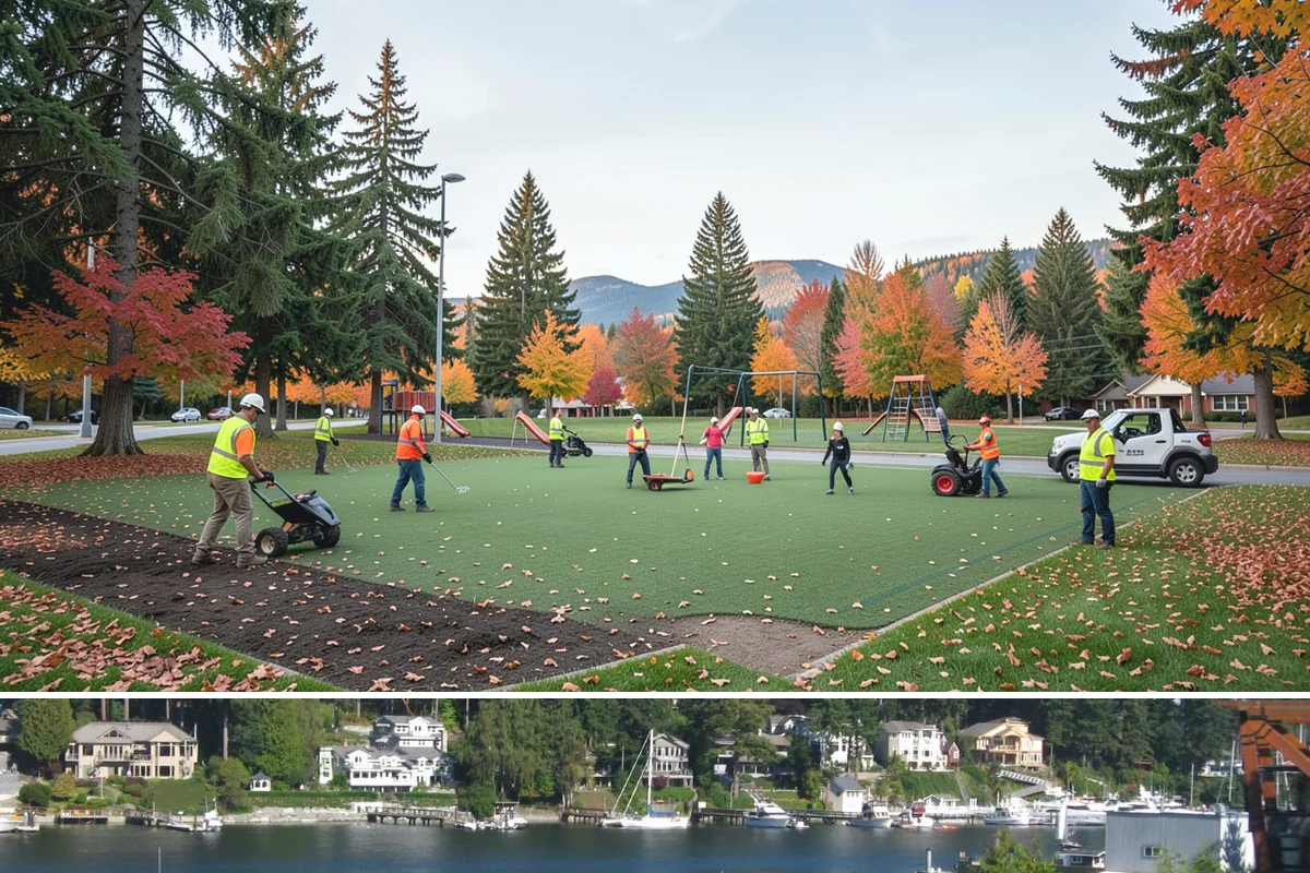 Public Flower Bed Maintenance in Gig Harbor, Pierce County, WA - Spring and summer carry the main annual color plantings and intensive deadheading, while fall brings changeouts to hardy displays...