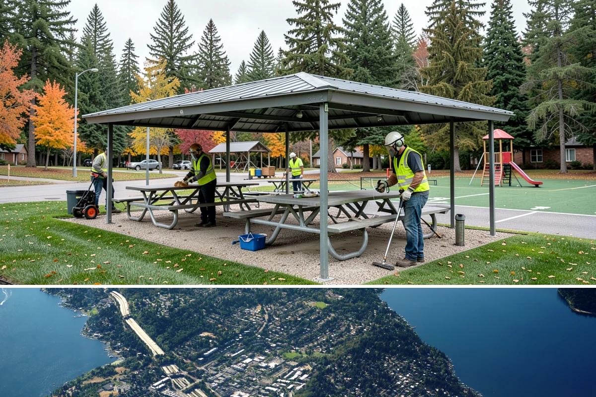 Public Flower Bed Maintenance in Mercer Island, King County, WA - Spring and summer carry the main annual color plantings and intensive deadheading, while fall brings changeouts to hardy displays...