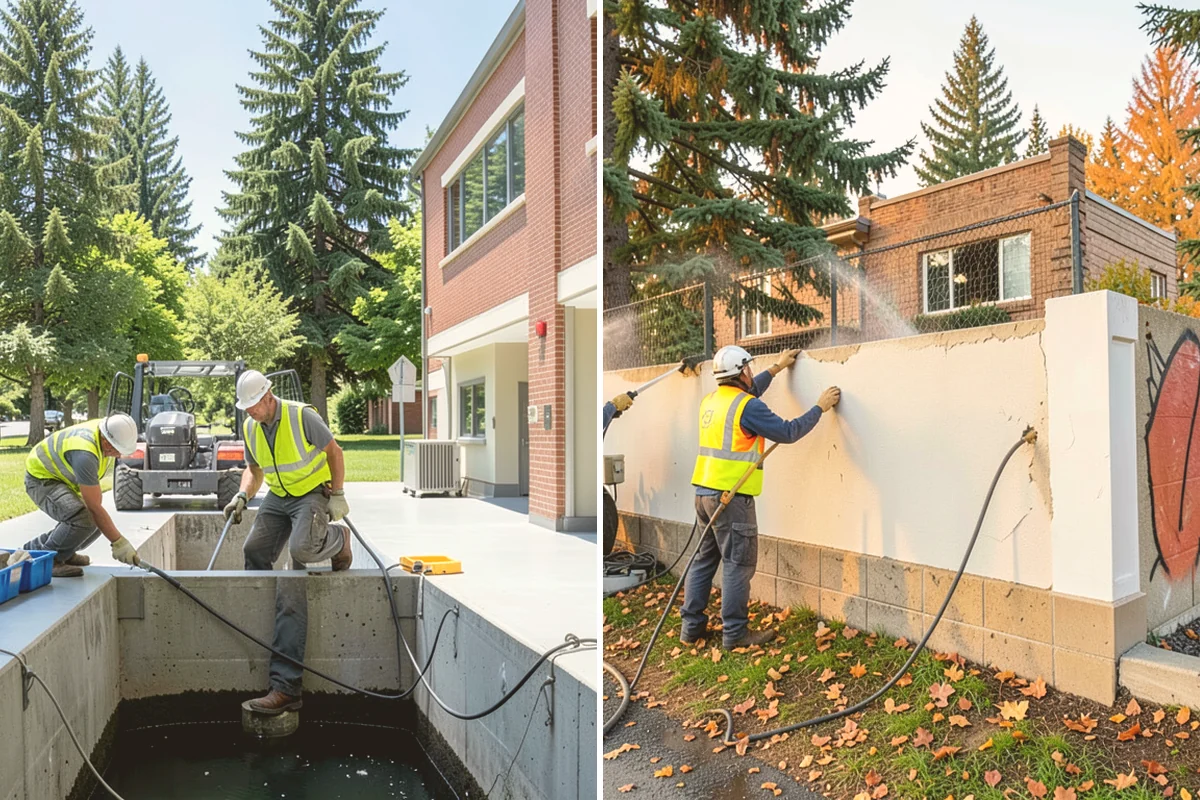 Public Parking Structure Cleaning in Algona, King County, WA - We survey the structure and identify staining and drainage points