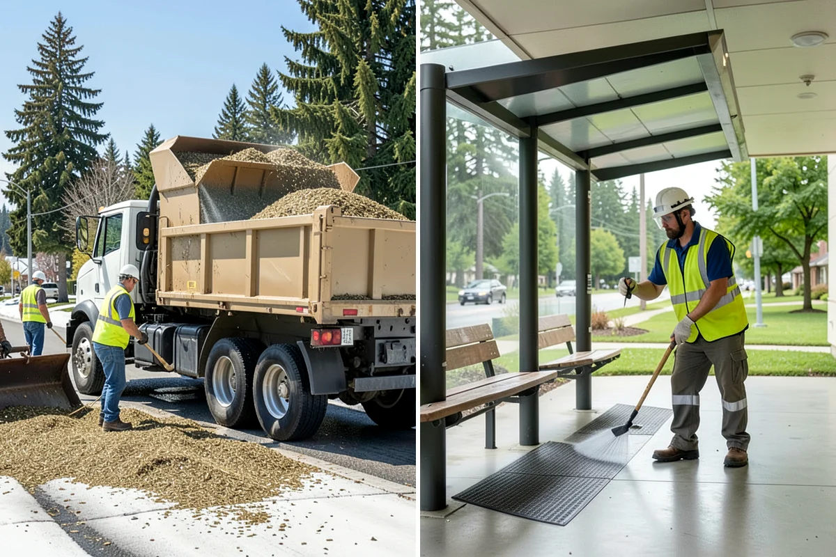 Public Parking Structure Cleaning in Arlington, Snohomish County, WA - We survey the structure and identify staining and drainage points