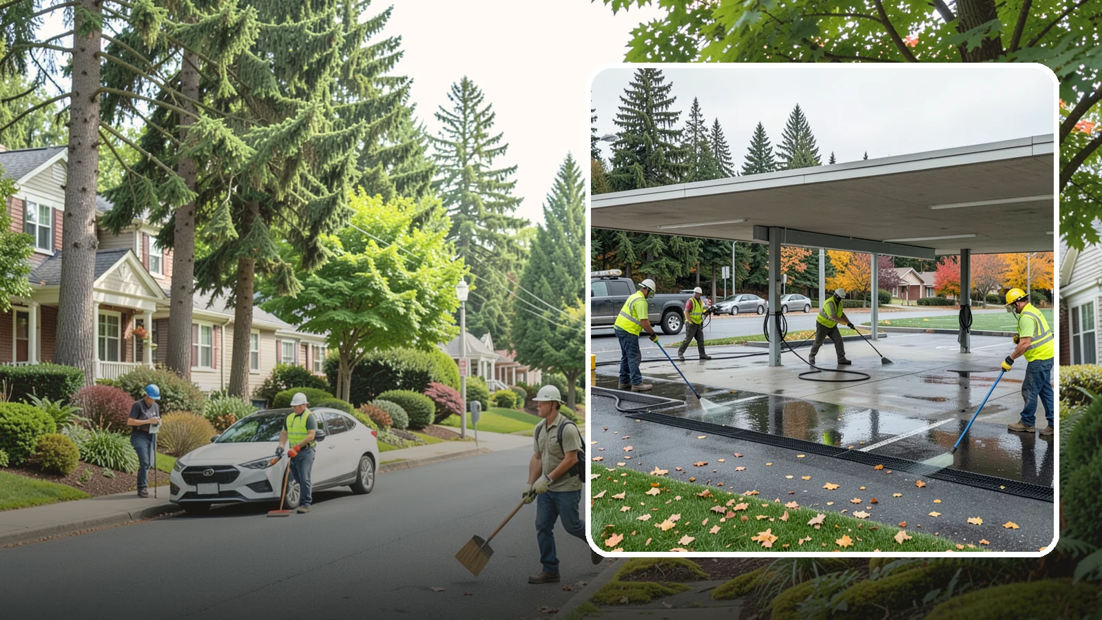 Public Parking Structure Cleaning in Beaux Arts Village, King County, WA - We clean public parking garages and decks to remove oil, grime, and stains while managing runoff for Western Washington agencies.