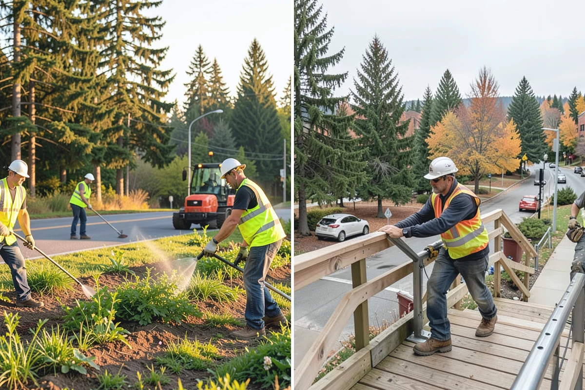 Public Parking Structure Cleaning in Beaux Arts Village, King County, WA - We survey the structure and identify staining and drainage points