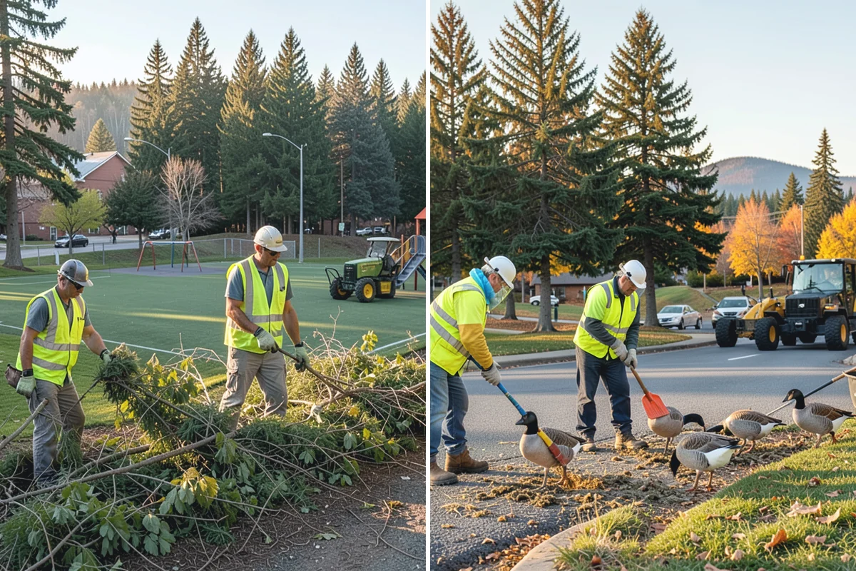 Public Parking Structure Cleaning in Bonney Lake, Pierce County, WA - We survey the structure and identify staining and drainage points