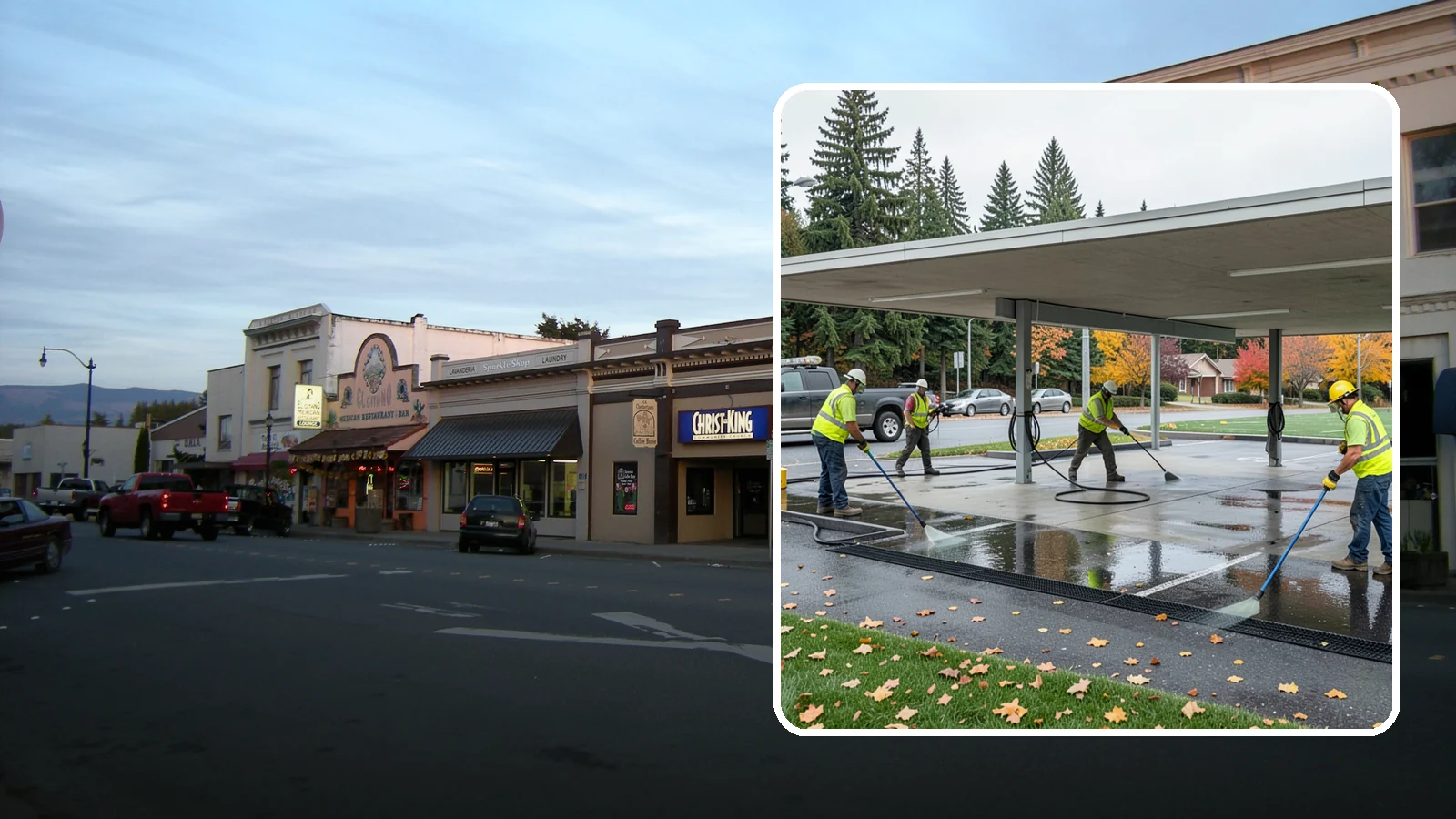 Public Parking Structure Cleaning in Burlington, Skagit County, WA - We clean public parking garages and decks to remove oil, grime, and stains while managing runoff for Western Washington agencies.