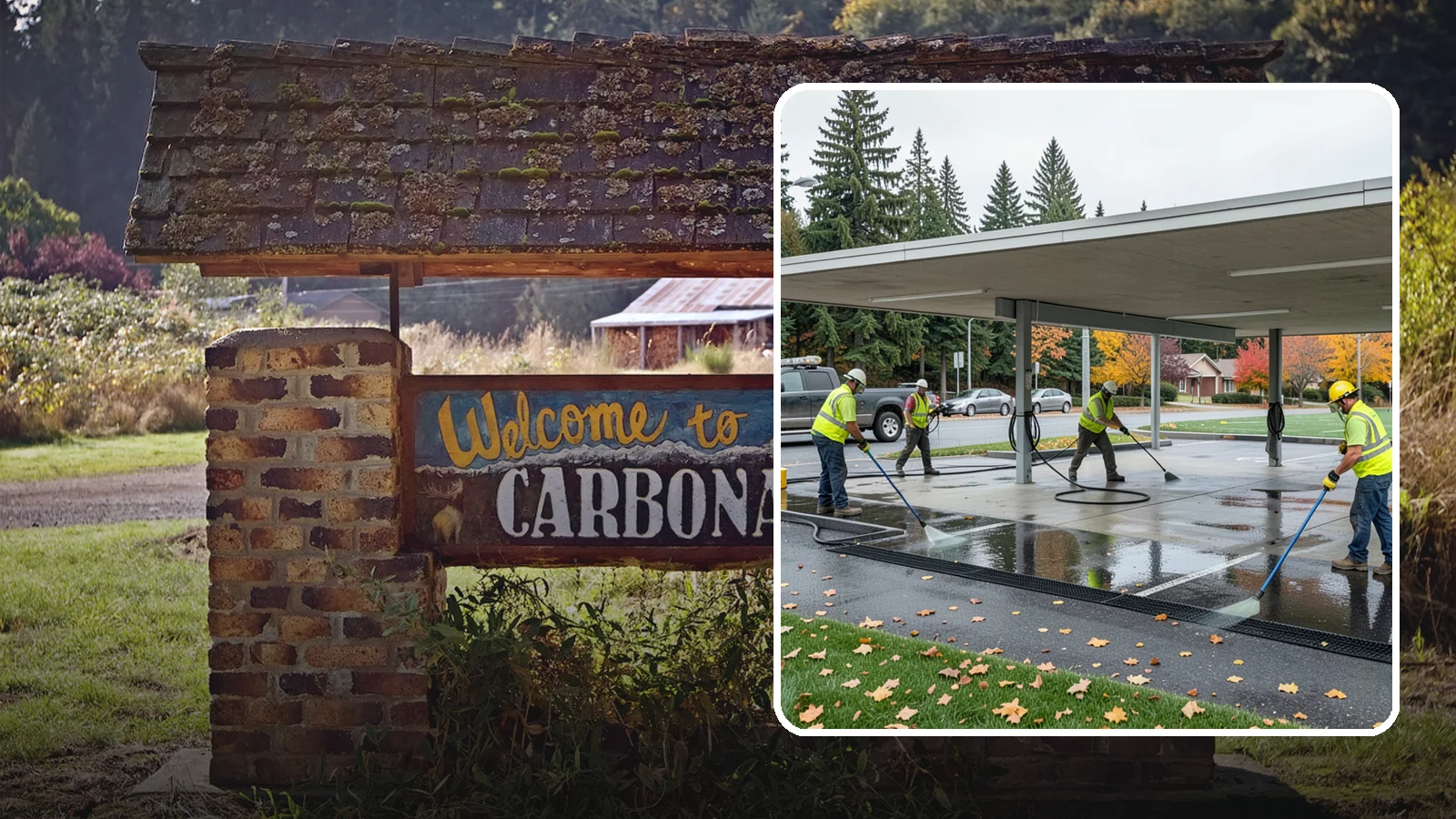 Public Parking Structure Cleaning in Carbonado, Pierce County, WA - We clean public parking garages and decks to remove oil, grime, and stains while managing runoff for Western Washington agencies.