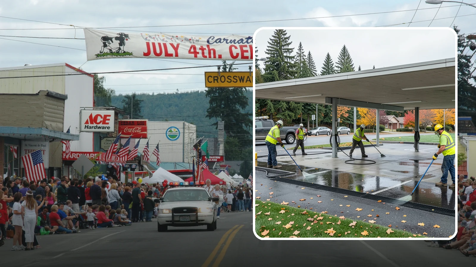 Public Parking Structure Cleaning in Carnation, King County, WA - We clean public parking garages and decks to remove oil, grime, and stains while managing runoff for Western Washington agencies.