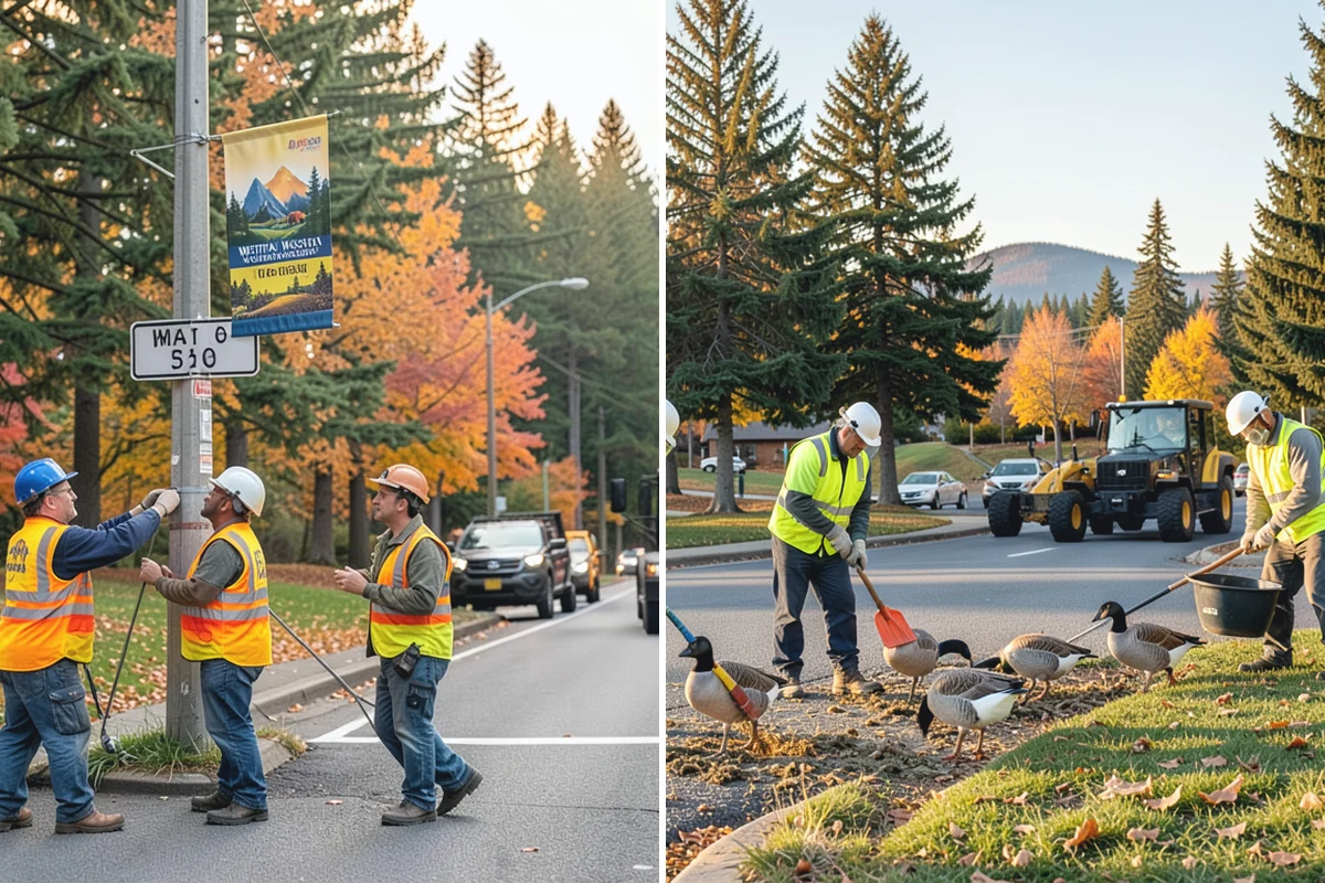 Public Parking Structure Cleaning in Darrington, Snohomish County, WA - We survey the structure and identify staining and drainage points